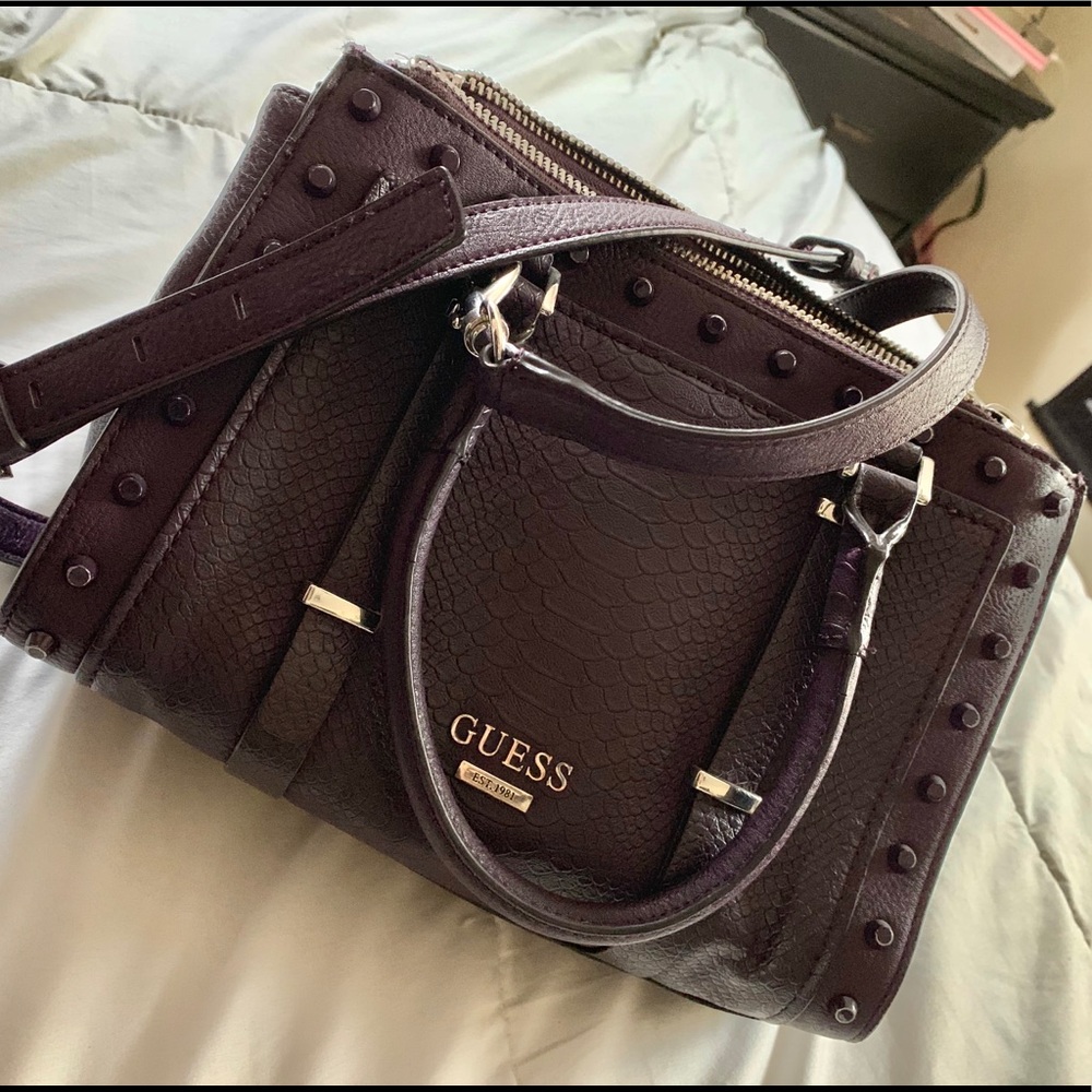 Purple Snakeskin Guess Bag
